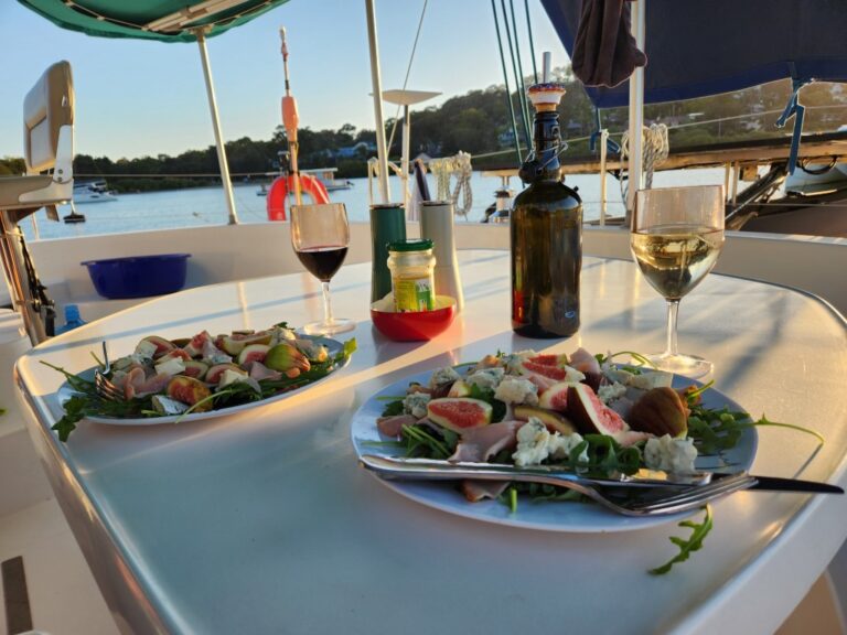 Another magnificent meal in the evening light